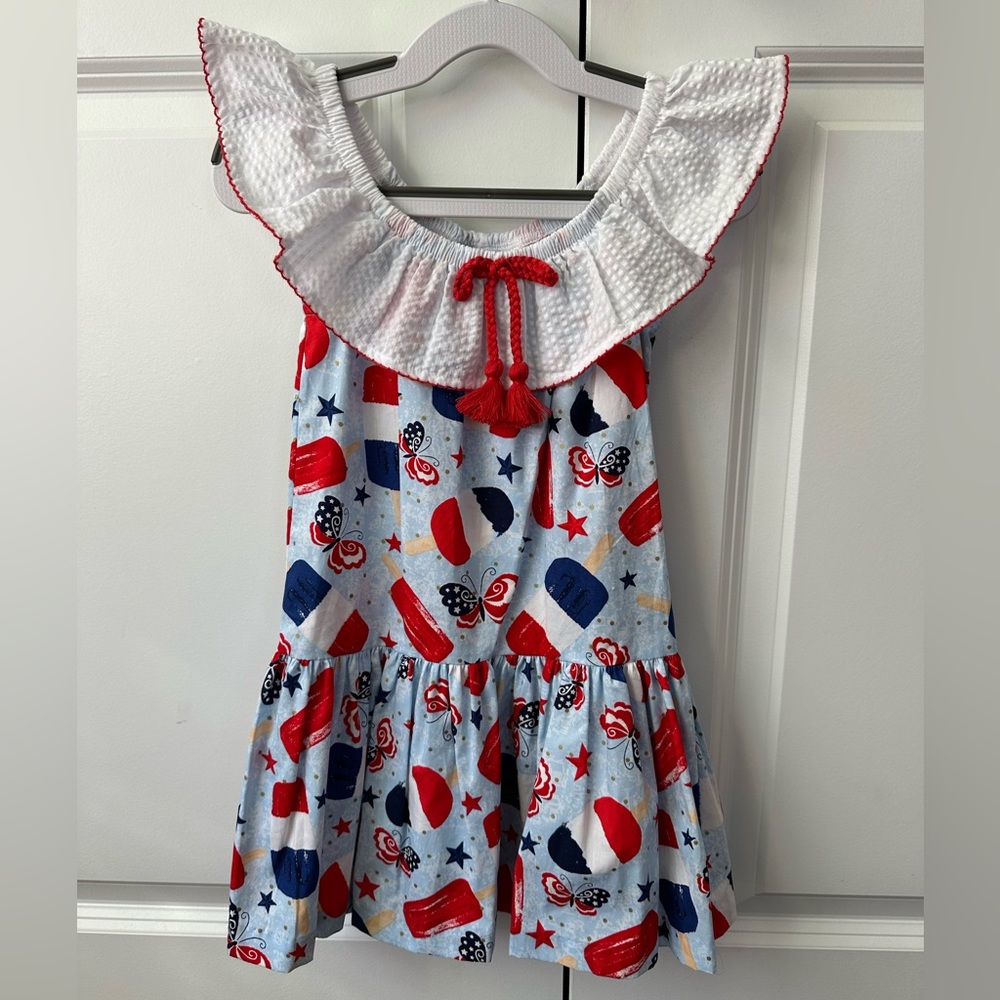 Bonnie Jean Girls Patriotic July 4th Dress (Size 2/2T)